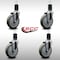 Service Caster 5'' SS Gray Poly Wheel Swivel 1-5/8'' Expanding Stem Caster Set, 4PK SCC-SSEX20S514-PPUB-158-4 - alternate 2